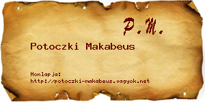 Potoczki Makabeus névjegykártya